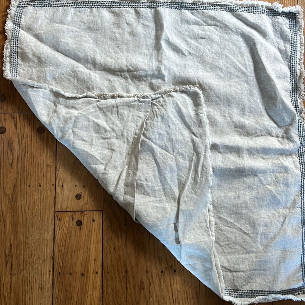 Pottery Barn Fringe Border Stitch Belgian Linen Sham - Picture 7 of 9